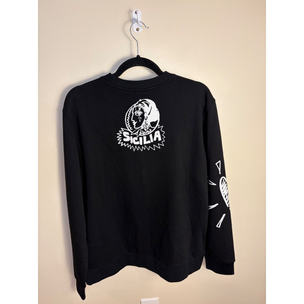 Dolce & Gabbana Sweatshirt Mens XXL Black Giuseppe Leone Photo Sicilia Graffiti - Picture 6 of 12